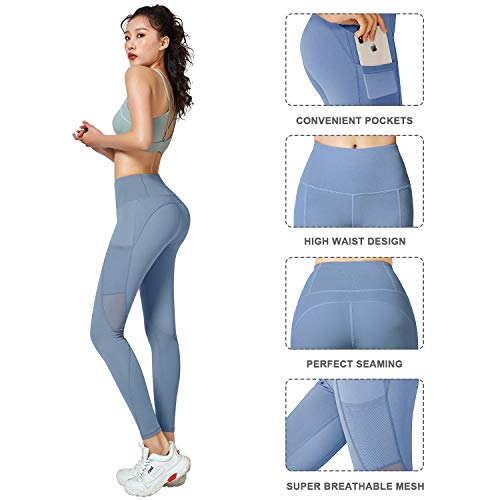 RaMokey El Nuevo Leggings Mujer Mallas de Deporte de Mujer Cintura Alta con Bolsillos Pantalon Deportivo para Running Training Estiramiento Yoga y Pilates