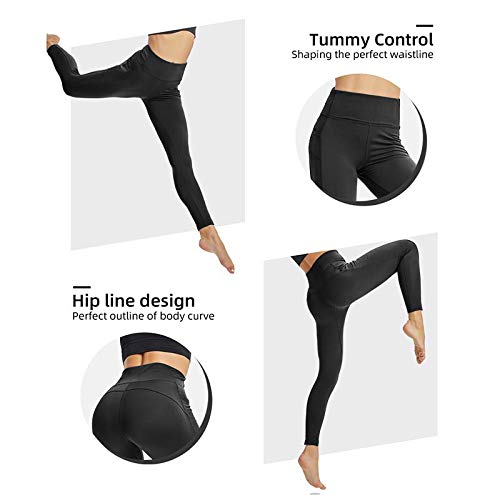 RaMokey Leggins Mujer Deporte Fitness Cintura Alta Leggings Mallas Pantalones Deportivos Leggins con Bolsillos para Running Fitness Yoga Pilates Leggings y Ejercicio