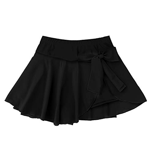 ranrann Chifón Falda de Patinaje Artístico para Mujer Falda de Danza Ballet Cintura Alta Falda Corta con Braguitas para Gimnasia Yoga Fitness Dancewear Negro Small