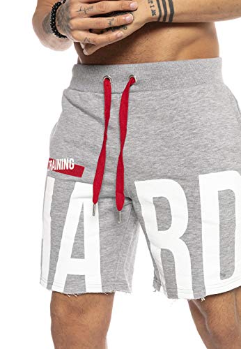 Red Bridge Pantalón Corto Casual de Verano para Hombre Impresión Bermuda Shorts Gris