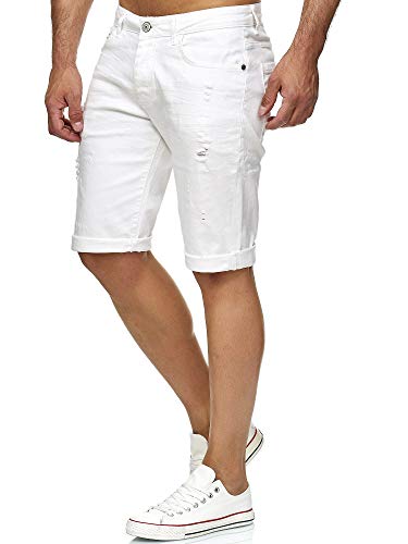 Red Bridge Vaqueros Cortos para Hombres Denim Básico Moda Casual Jeans Shorts Verano Blanco W30