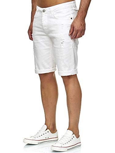 Red Bridge Vaqueros Cortos para Hombres Denim Básico Moda Casual Jeans Shorts Verano Blanco W30