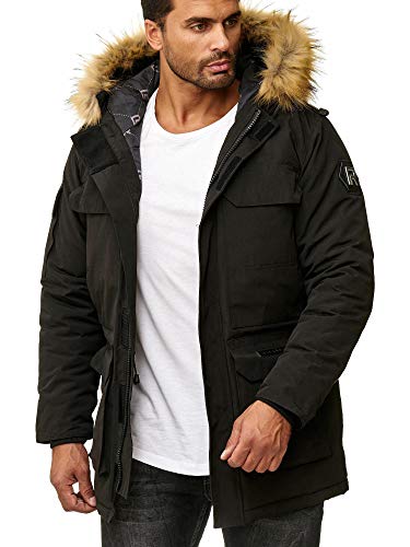 Redbridge Abrigo Invernal para Hombre Capote Chaqueta con Capucha Negro L