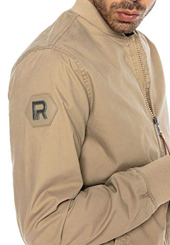 Redbridge Chaqueta de transición para Hombre Americana de Medio Tiempo de algodón Beige L