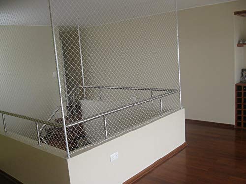 Redes de protección y Seguridad de Polipropileno Negro sin Nudos 3 mm Malla 45. para Balcones, terraza, pasamanos etc … (6mx2m)