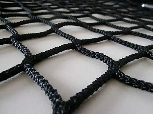 Redes de protección y Seguridad de Polipropileno Negro sin Nudos 3 mm Malla 45. para Balcones, terraza, pasamanos etc … (6mx2m)