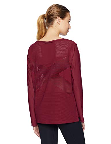 Reebok Crossfit Active Chill - Manga Larga para Mujer, Mujer, Manga Larga, EMU92, Vino rústico, M