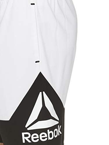 Reebok Men's Gym Shorts - Athletic Running & Lightweight Workout Short w/Pockets - Break Training Stark White, Large