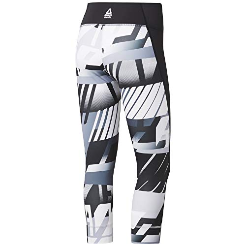 Reebok RC Lux Bold Texture 3/4 Tight-AMRAP Mallas, Mujer, Sterling Grey, L