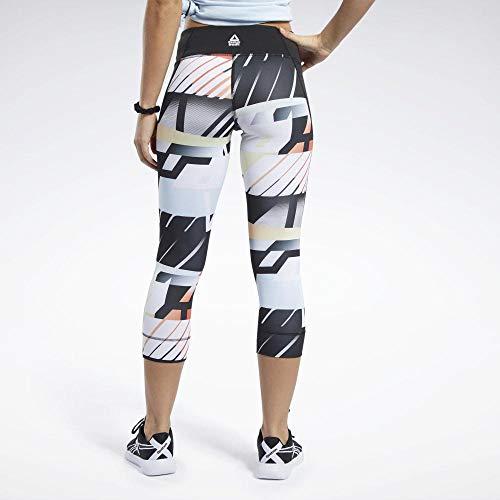 Reebok RC Lux Bold Texture 3/4 Tight-AMRAP Mallas, Mujer, Vivid Orange, L