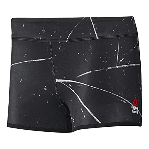 Reebok Rev Chase Booty Pantalón Corto RCF Renton Crossfit, Mujer, Negro, 2XS