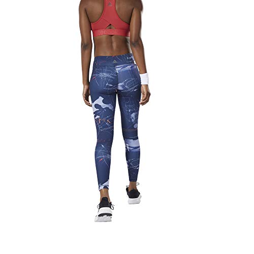 Reebok Wor AOP Tight Mallas, Mujer, dendus, 2XL