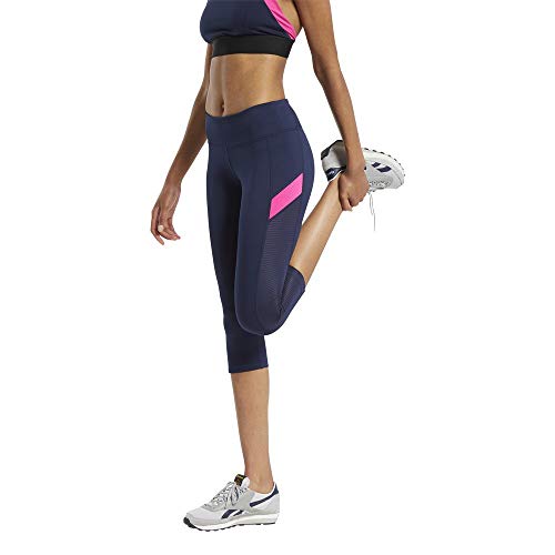 Reebok WOR Mesh Capri Mallas 3/4, Mujer, vecnav, S