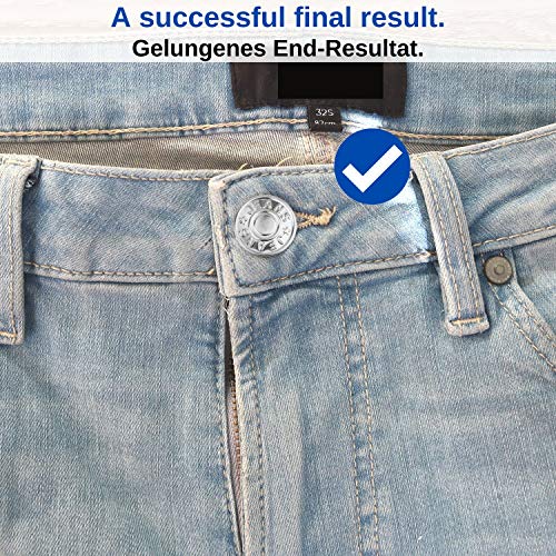 Reemplazo de Botón del Pantalón para Botones de 18 – 20 mm, Paquete de 20 Botones de Perno de Plata para Jeans 20 mm de Diámetro, Reparación de la Chaqueta de Mezclilla Botón de Clip, Botones de Metal