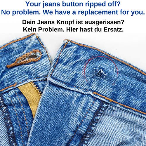 Reemplazo de Botón del Pantalón para Botones de 18 – 20 mm, Paquete de 20 Botones de Perno de Plata para Jeans 20 mm de Diámetro, Reparación de la Chaqueta de Mezclilla Botón de Clip, Botones de Metal