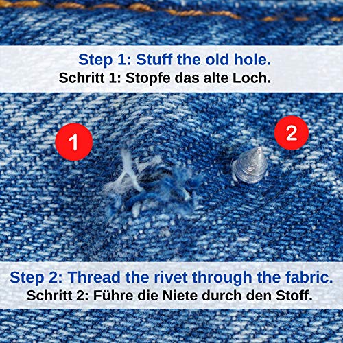 Reemplazo de Botón del Pantalón para Botones de 18 – 20 mm, Paquete de 20 Botones de Perno de Plata para Jeans 20 mm de Diámetro, Reparación de la Chaqueta de Mezclilla Botón de Clip, Botones de Metal