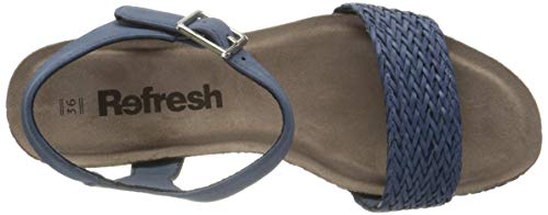 Refresh 69500.0, Sandalias con Plataforma Mujer, Azul (Jeans Jeans), 39 EU