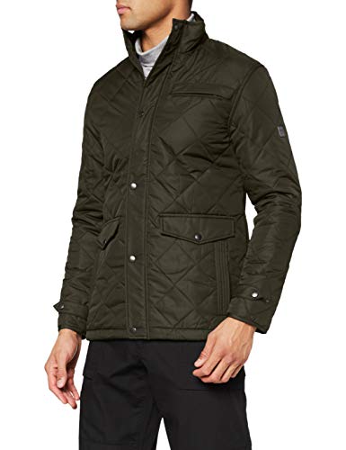 Regatta Locke Chaqueta de equitación acolchada, repelente al agua, con aberturas en la parte posterior Baffled/Quilted Jackets, Hombre, Dark Khaki, L