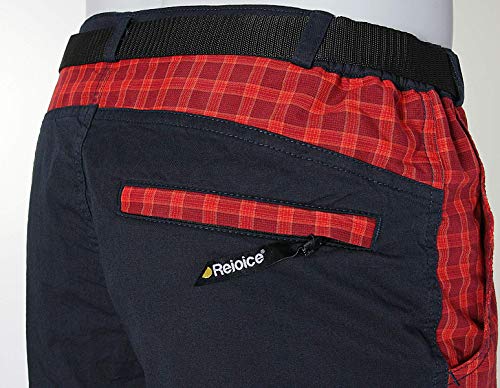REJOICE Hemp - Pantalones de Escalada para Hombre y Mujer con cuadritos para Boulder, Escalada, Trekking y Senderismo etc, Rojo, L