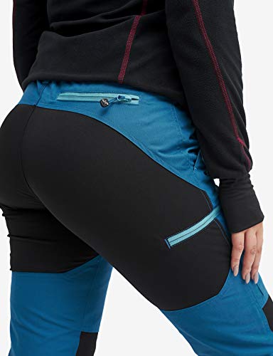 RevolutionRace Nordwand - Pantalones impermeables para mujer, transpirables, resistentes, para senderismo, trekking, camping, escalada, ciclismo de montaña y agilidad, color azul petróleo, 34