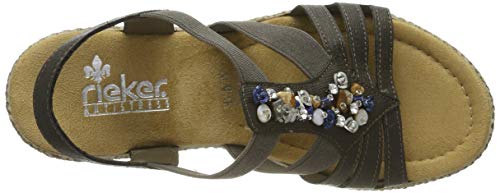 Rieker 665g1-45, Sandalias Punta Cerrada Mujer, Gris (Basalt 45), 38 EU