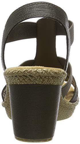 Rieker 665g1-45, Sandalias Punta Cerrada Mujer, Gris (Basalt 45), 38 EU