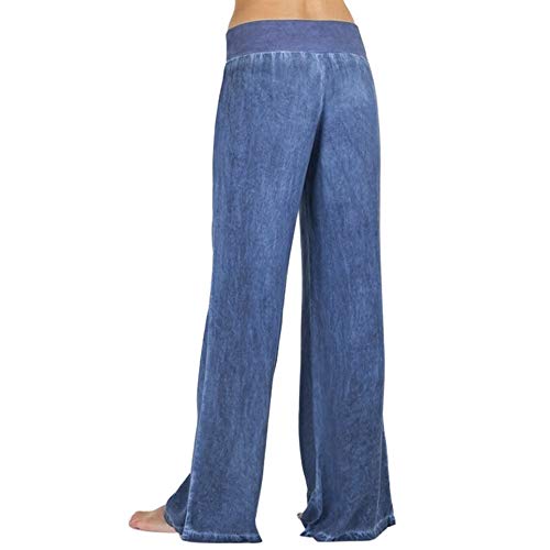 RISTHY Mujer Pantalones Acampanados Vaqueros Pantalones Anchos de Piernas Anchas Sólido Cintura Alta Jeans de Mujer Casual Pantalones de Verano Otoño