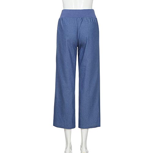 RISTHY Mujer Pantalones Acampanados Vaqueros Pantalones Anchos de Piernas Anchas Sólido Cintura Alta Jeans de Mujer Casual Pantalones de Verano Otoño