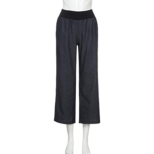 RISTHY Mujer Pantalones Acampanados Vaqueros Pantalones Anchos de Piernas Anchas Sólido Cintura Alta Jeans de Mujer Casual Pantalones de Verano Otoño