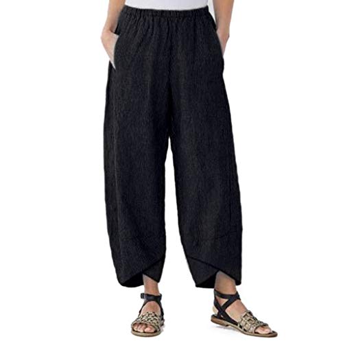RISTHY Pantalones de Lino Damas Bloomers el Harem Pantalones del Verano de los Pantalones de Harén Pantalones Anchos de Pierna Anchas Holgados Casual Playa