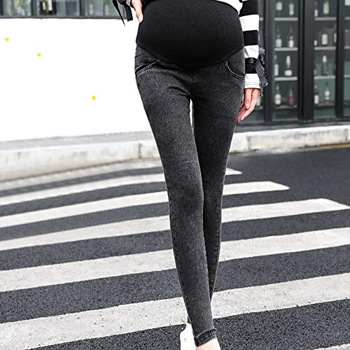 RISTHY Pantalones de Maternidad Pantalones Vaqueros Elásticos Suaves Premamá Jeans Circunferencia de Cintura Ajustable Elásticos y Comodos Otoño Verano para Embarazada