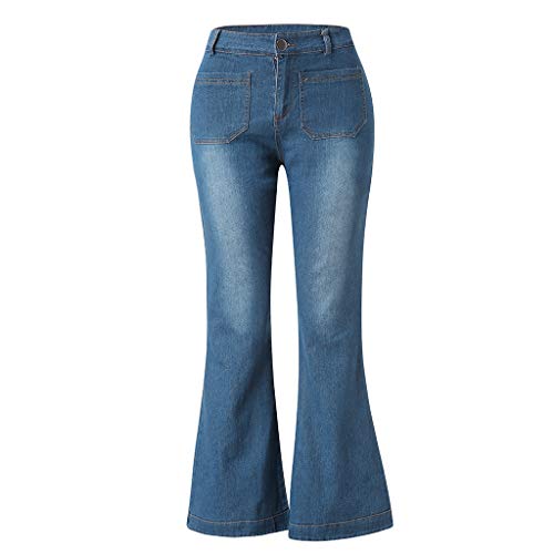 RISTHY Pantalones Vaqueros Acampanados Mujeres Jeans Pantalones Lápiz Largos Pantalones de Campana Elástico con Bolsillos Bootcut Pantalones Elegante