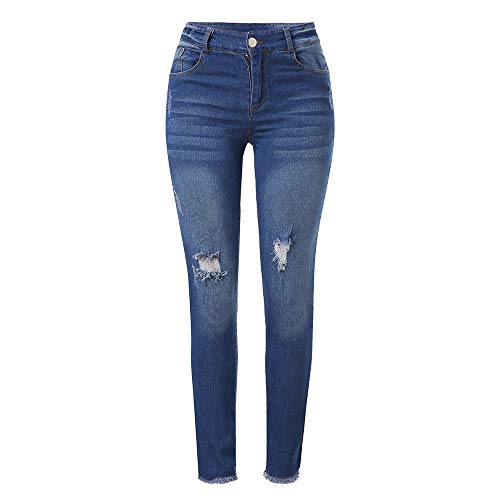 RISTHY Pantalones Vaqueros Mujer Slim Fit, Flaco Pantalones Largos Lápiz Vaqueros Rotos Elásticos Stretch Jeans Pantalones Vaqueros Mujer de Vestir Invierno