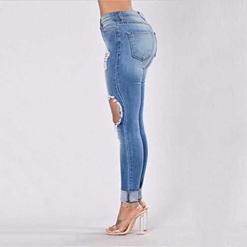 RISTHY Pantalones Vaqueros Mujer Slim Fit, Flaco Pantalones Largos Lápiz Vaqueros Rotos Pantalones Elásticos Stretch Jeans Pantalones Vaqueros Mujer de Vestir