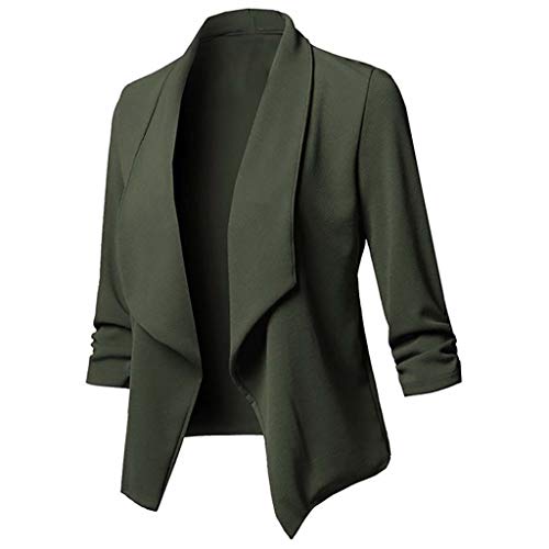 RISTHY Trajes Chaqueta Mujer Blazer Mangas Largas Primavera Invierno Abrigo Color Sólido Cardigan de Oficina Casual Traje de Chaqueta Negocio Tallas Grandes Blusa Tops