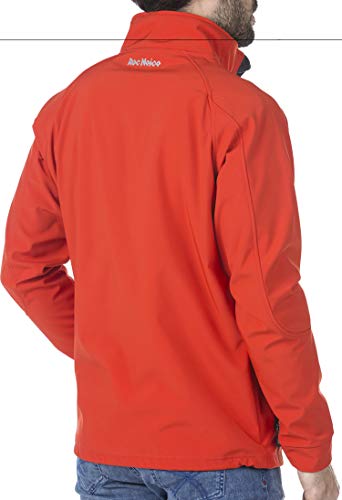 Roc Neige Chaqueta Softshell Hombre, Lisa, con Cremallera y Bolsillos Laterales, Ajuste Velcro en puños. Impermeable, Cortavientos, Alta Capacidad Termica. Hombre Rojo XL