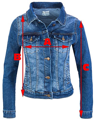 Rock Creek Chaqueta de Mezclilla para Mujer Chaqueta de transición Denim Blouson Stretch Short Chaqueta de Mezclilla clásica Urban Stonewash D-401 Azul Oscuro XS