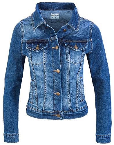 Rock Creek Chaqueta de Mezclilla para Mujer Chaqueta de transición Denim Blouson Stretch Short Chaqueta de Mezclilla clásica Urban Stonewash D-401 Azul Oscuro XS