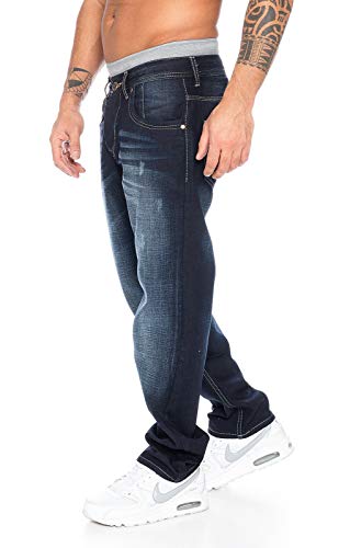 Rock Creek - Pantalones vaqueros para hombre de corte recto y pierna recta, color azul, RC-2091 azul 42W x 40L