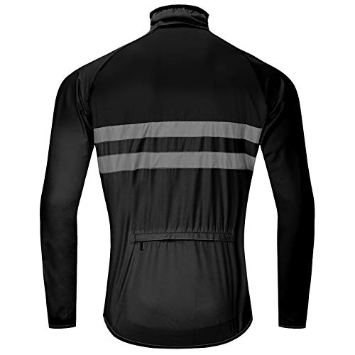Roeam Chaqueta Cortaviento Hombre de Ciclismo,Resistente Viento y Agua,Tira Reflectante