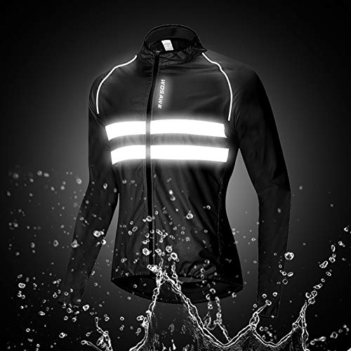Roeam Chaqueta Cortaviento Hombre de Ciclismo,Resistente Viento y Agua,Tira Reflectante