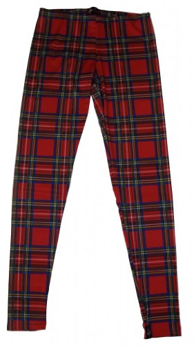 Rojo de cuadros escoceses para mujer Negro negro