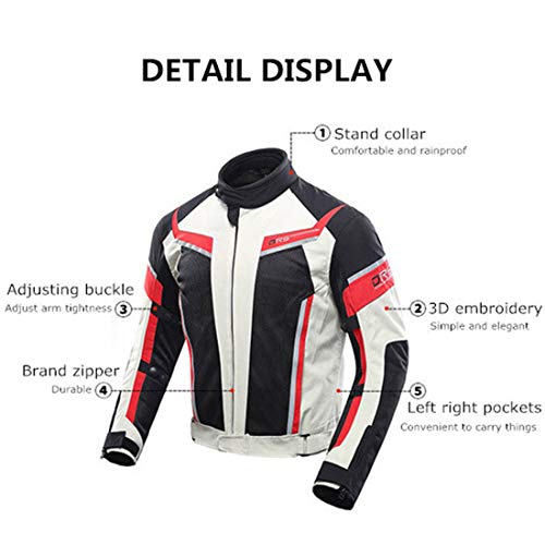 Ropa Para Montar En Moto, Trajes De Carreras De Motos Anticaídas Transpirables De Malla De Verano, Ropa Para Parejas Masculinas Y Femeninas (White,L)