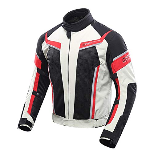 Ropa Para Montar En Moto, Trajes De Carreras De Motos Anticaídas Transpirables De Malla De Verano, Ropa Para Parejas Masculinas Y Femeninas (White,L)