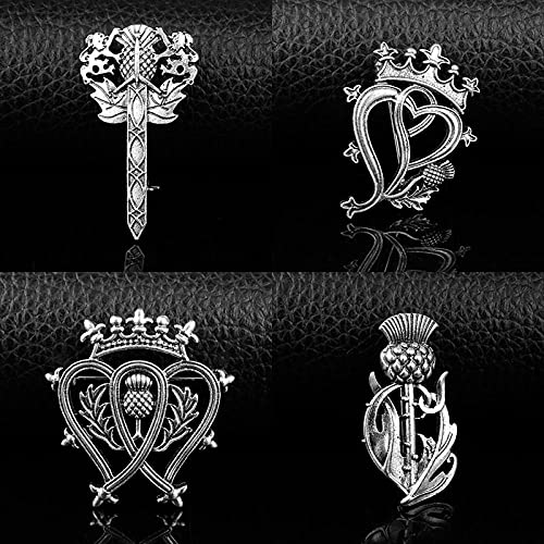 ROTOOY Broche de joyería, Broche de Espada de Cardo escocés, Broche con Falda Escocesa de Moda, joyería para Hombres y mujeres-D-71