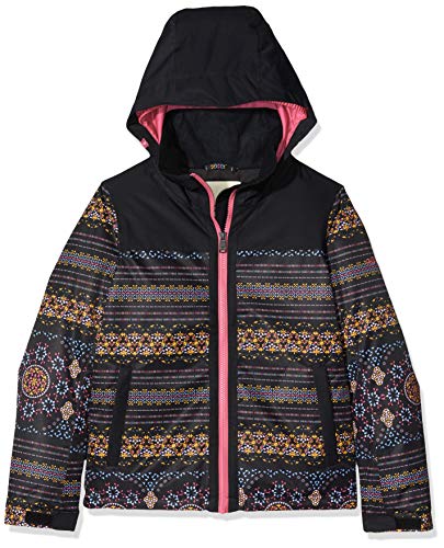 Roxy Delski-Chaqueta para Nieve para Chicas 8-16, Niñas, True Black albama Border, 12/L