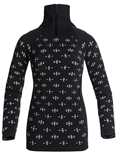 Roxy Fleecejacke Seamless Half Zip - Chaqueta de esquí para Mujer, Color Negro, Talla S