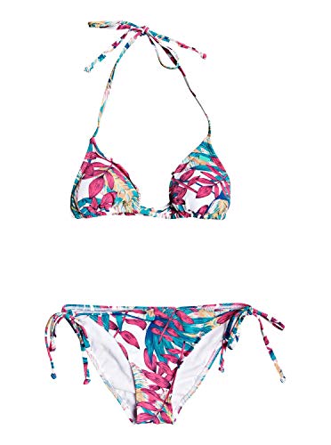 Roxy Into The Sun - Conjunto De Bikini Tiki Tri para Mujer Conjunto De Bikini Tiki Tri, Mujer, Peach Blush Bright Skies S, L