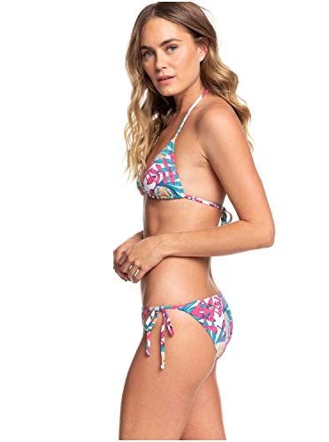 Roxy Into The Sun - Conjunto De Bikini Tiki Tri para Mujer Conjunto De Bikini Tiki Tri, Mujer, Peach Blush Bright Skies S, L