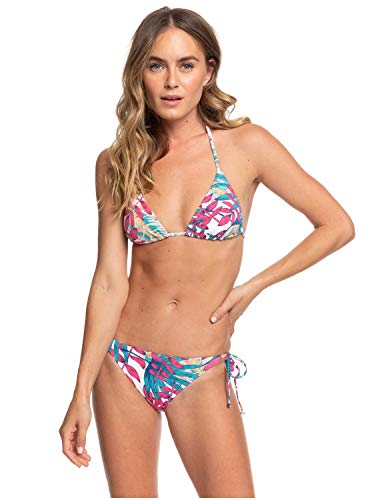Roxy Into The Sun - Conjunto De Bikini Tiki Tri para Mujer Conjunto De Bikini Tiki Tri, Mujer, Peach Blush Bright Skies S, L